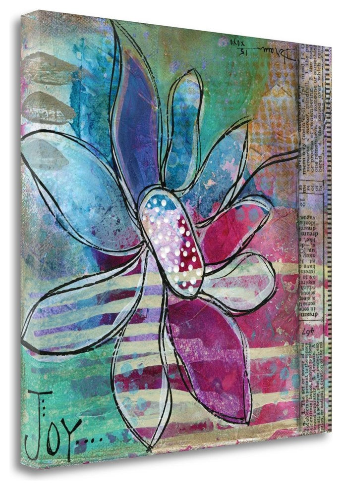 "Joy Floral" By Denise Braun, Giclee Print on Gallery Wrap Canvas, Ready to Hang