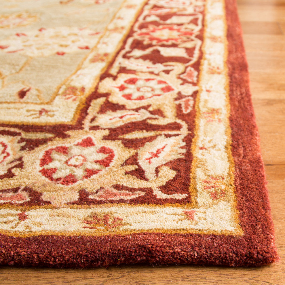 Safavieh Anatolia Collection AN556 Rug, Sage/Burgundy, 9'x12'