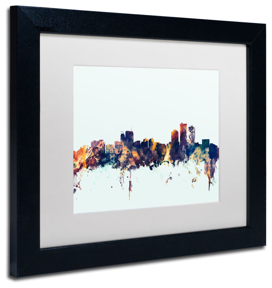 Michael Tompsett 'Anchorage Alaska Skyline Blue' Matted Framed Art, 11x14