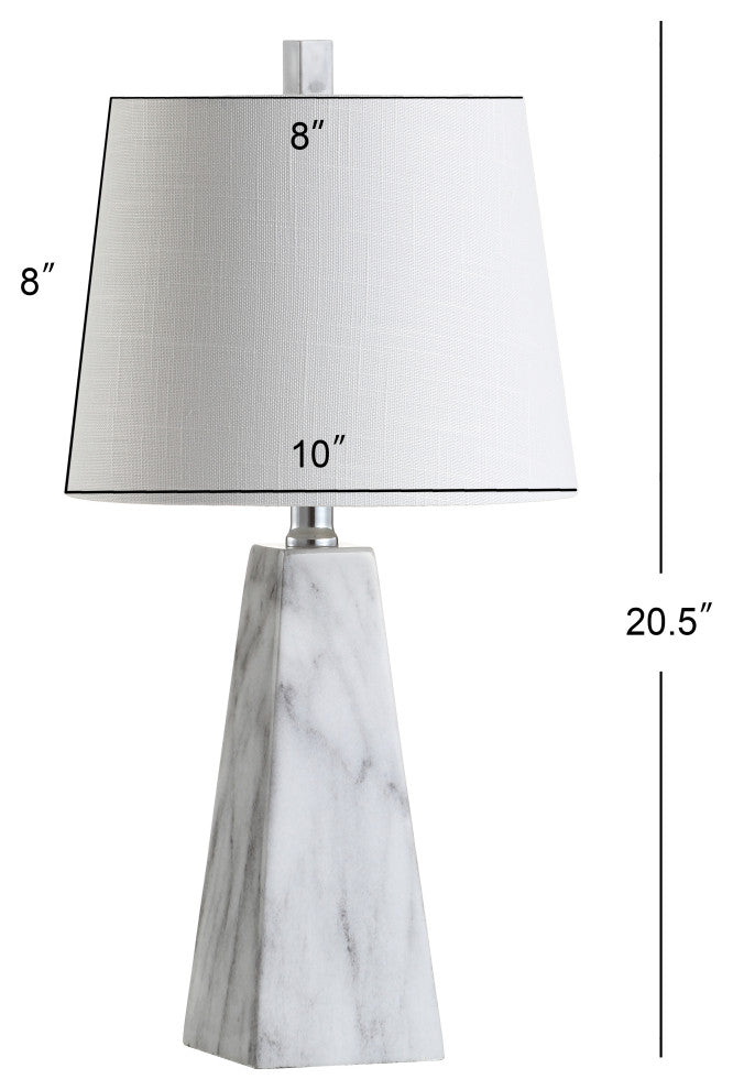 Owen 20.5" Resin LED Table Lamp, White Marble