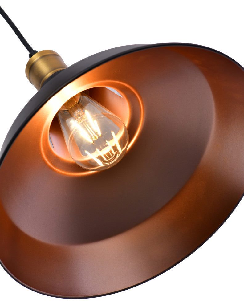 Lazzur Saone 1 Light 12" Matte Black Pendant