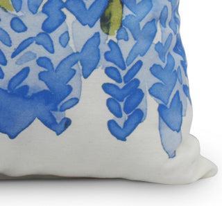 Flower Bell Bunch Decorative Floral Throw Pillow, Blue, 16"