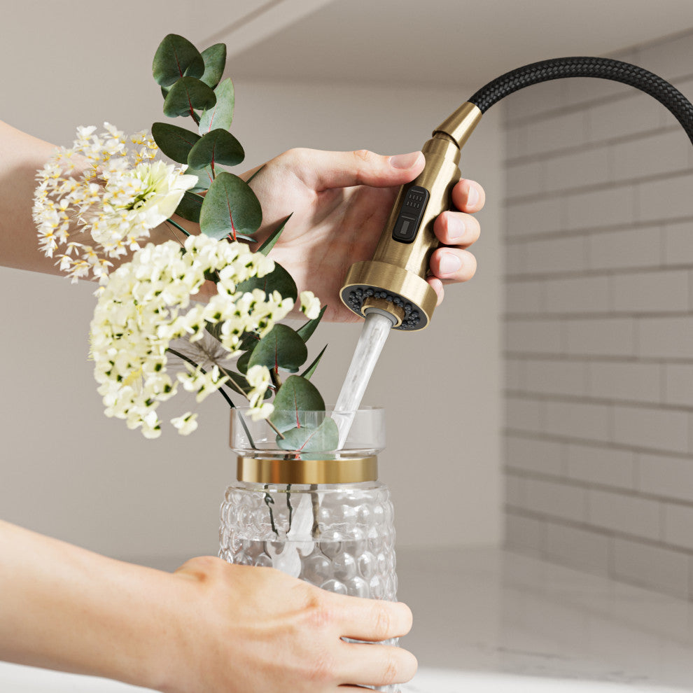 Bolden Sensor 2-Function Pull-Down 1-Handle Kitchen Faucet, Brushed Brass