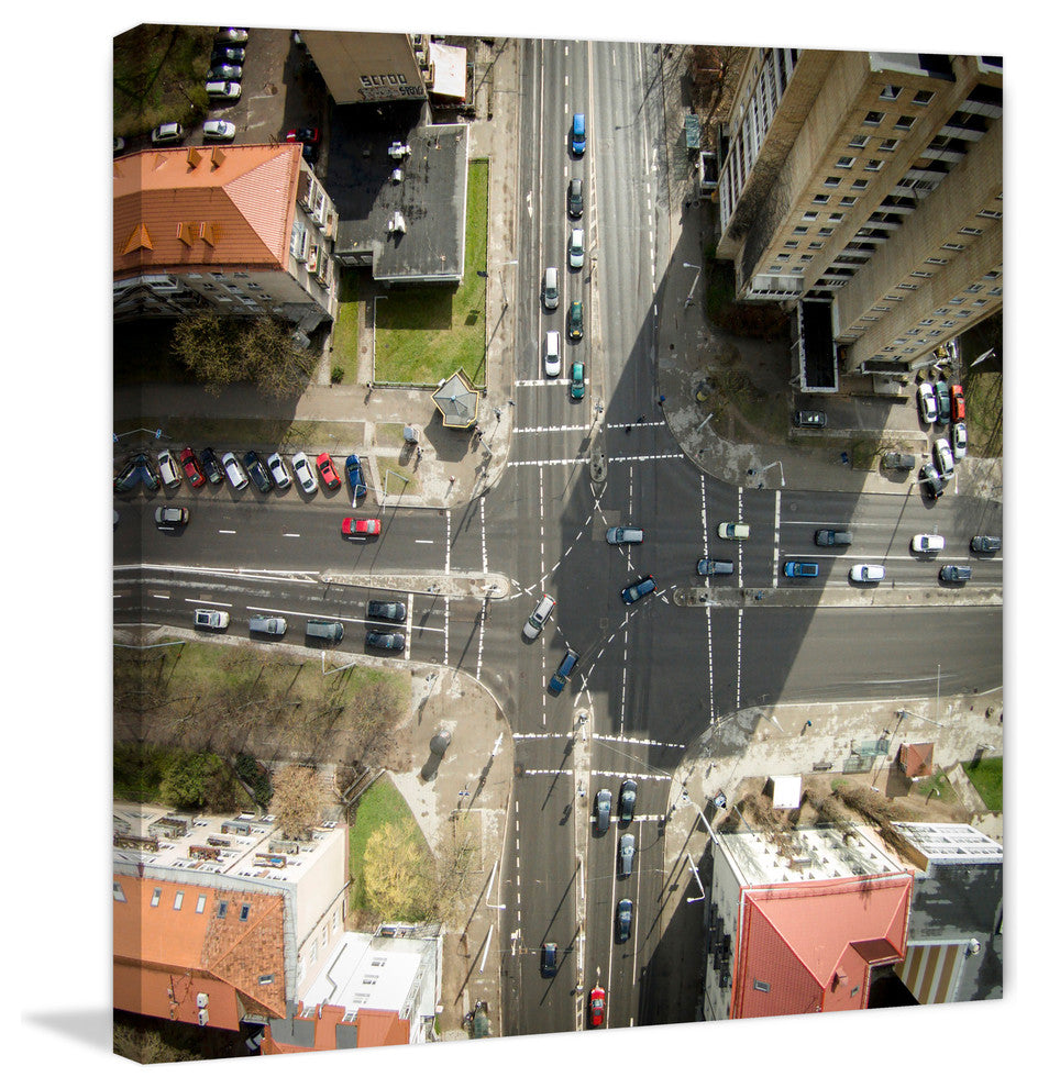 "Intersection" Painting Print on Canvas by Karolis Janulis