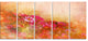 Beautiful Little Flowers in Spring, Floral Canvas Artwork, 60"x28", 5 Panels