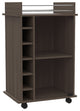 Huali Bar Cart, Smoky Oak