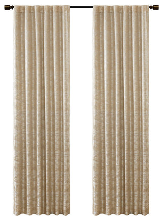 SunSmart Cassius Marble Total Blackout Window Curtain, Gold, Gold, Panel - 95"