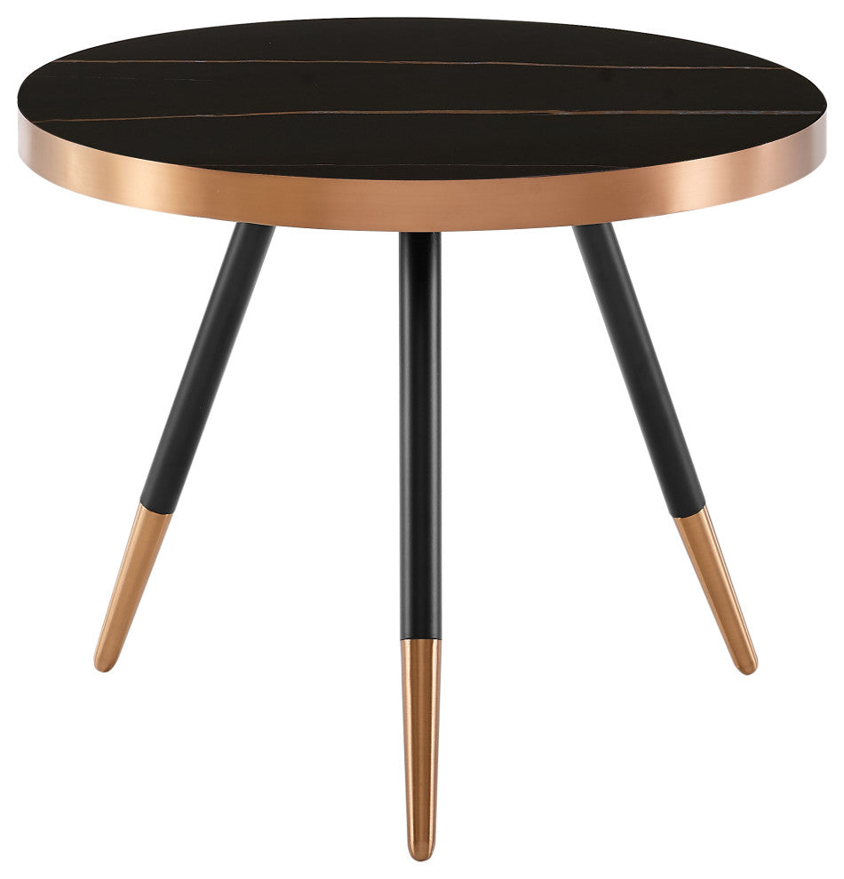 Modrest Cayson Modern Black Ceramic Small Coffee Table