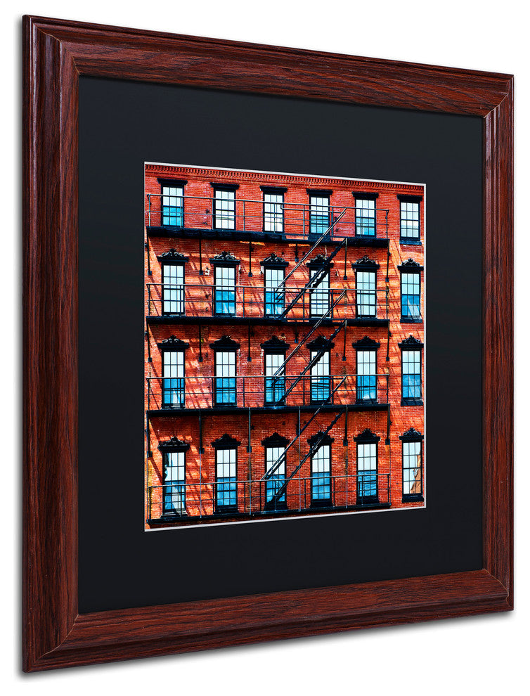 Philippe Hugonnard ''Brick Building'' Matted Framed Art, 16x16