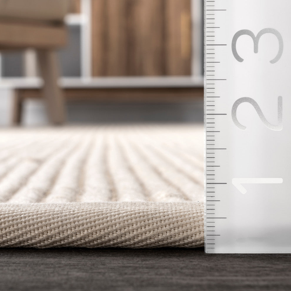 Patricia Jute and Wool Area Rug, Ivory 8'x10'