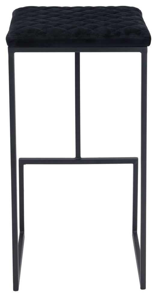 Bar Stool Chair Barstool, Faux Vinyl Leather, Steel, Black, Kitchen Cafe Bistro