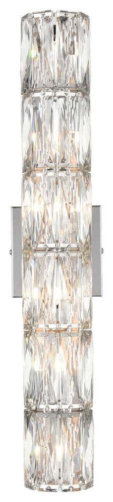 Wall Sconce Modern Crystal Light Bathroom Wall Lighting, Chrome, 6-Light