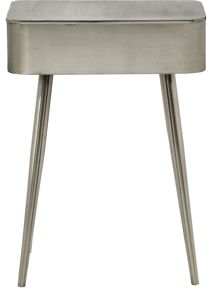 Rylan Iron Night Stand, Silver, Solid
