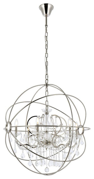 Elegant Lighting 1130D32/RC Geneva 6 Light 32"W Crystal - Dark Bronze