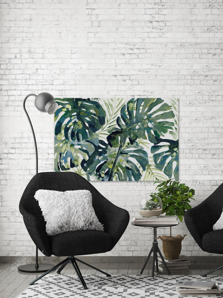 "Green Leaf III" Painting Print on Wrapped Canvas, 60"x40"
