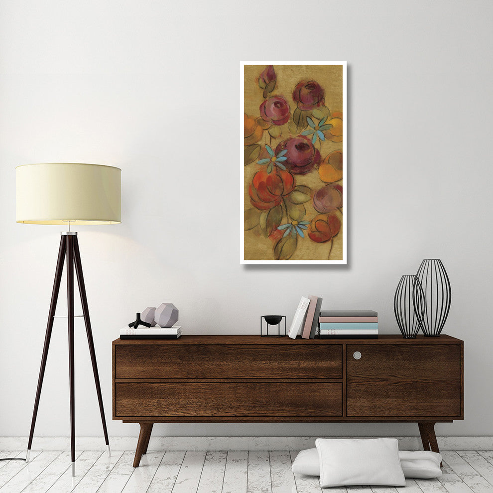 "Pressed Flowers II on Gold" Digital Paper Print by Silvia Vassileva, 26"x50"