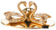 24K Gold Plated Loving Swans Figurine Table-Top Clock Ornament