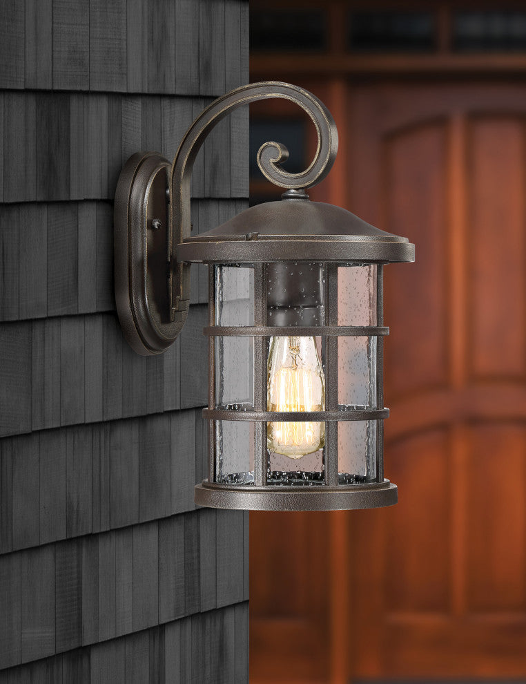 Quoizel CSE8408 Crusade 1 Light 14" Tall Outdoor Lantern Style - Earth Black
