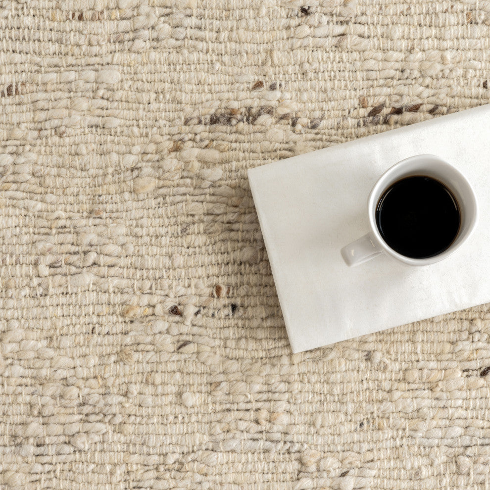 Frenshe Interiors x RugsUSA JuJu Diamond Trellis Wool Rug, Ivory 8' x 10'