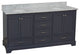 Harper 72" Double Bathroom Vanity, Marine Gray, Carrara Marble