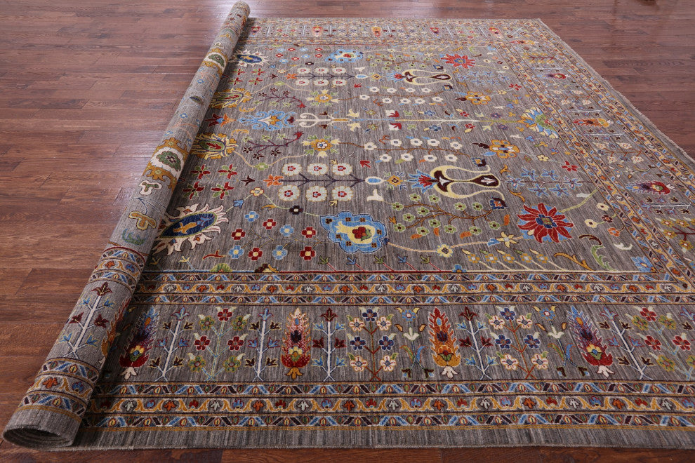 Persian Tabriz Handmade Wool Rug 11' 10" X 14' 7" Q7283