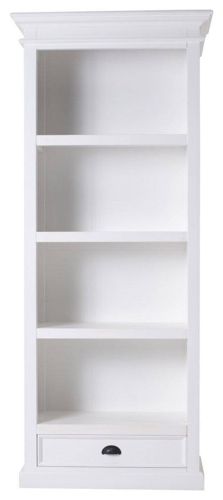 Classic White Bookcase With One Drawer
