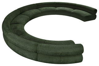 Bale Cream Chenille Fabric Modular Sofa, Green, 8-Piece, Arc Shaped