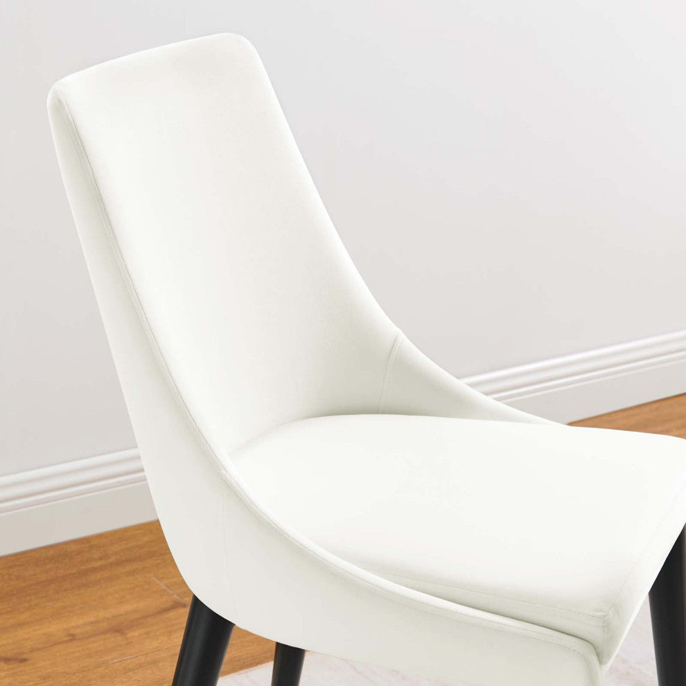 Viscount Accent Performance Velvet Dining Chairs, Set of 2, White