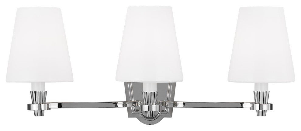 Paisley Three Light Vanity, Polished Nickel