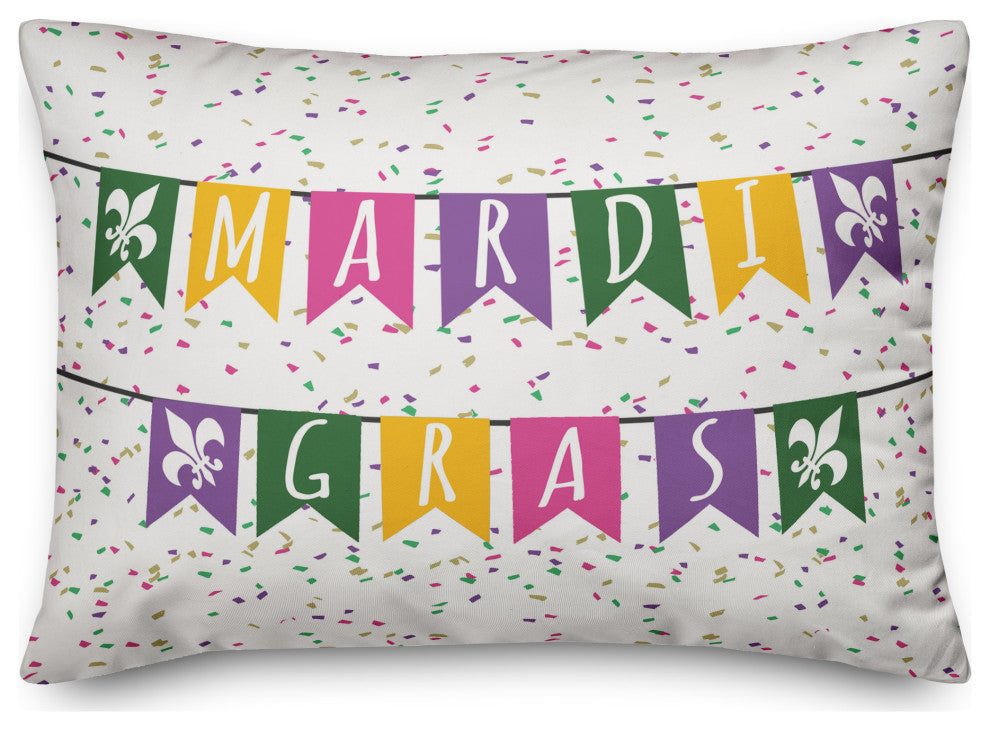 Mardi Gras Banner 14x20 Spun Poly Pillow