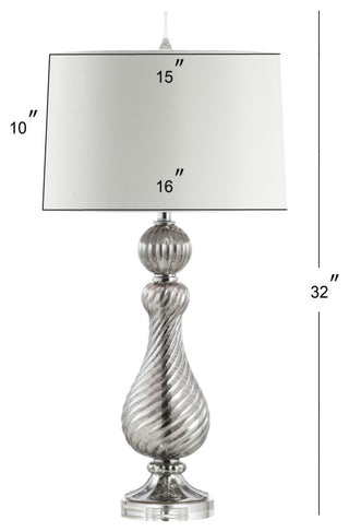 Murano 32" Swirled Crystal/Glass LED Table Lamp, Gray