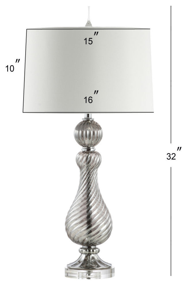 Murano 32" Swirled Crystal/Glass LED Table Lamp, Gray