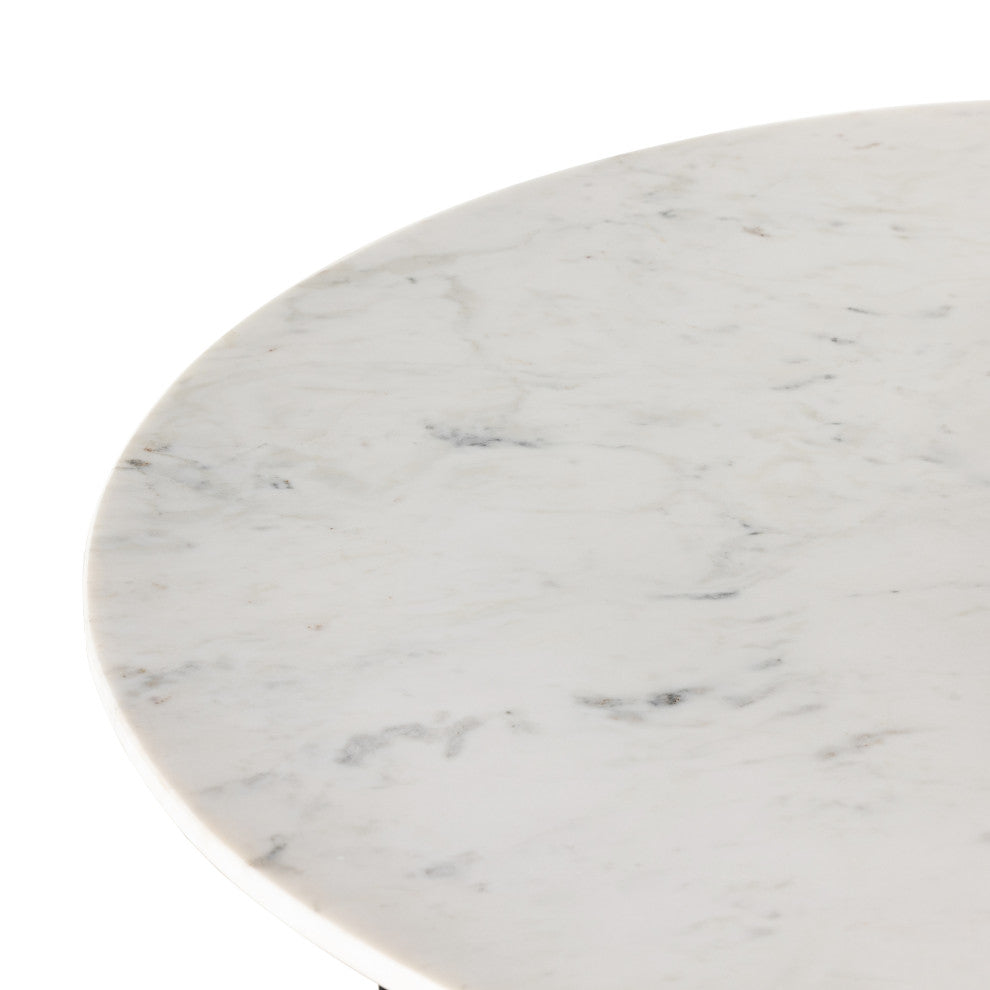 Terrell Round Coffee Table-Plsh White