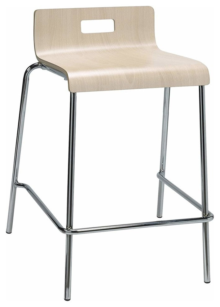 Counter Stool, Plywood Shell Seat, Waterfall Design, Natural