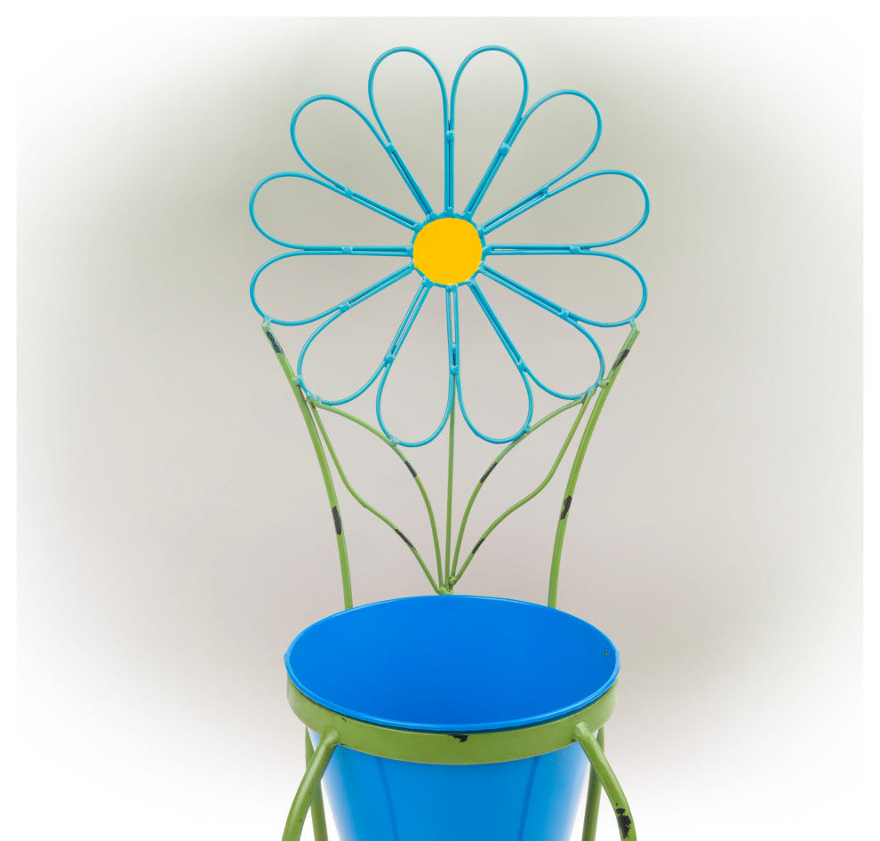 Blue Flower Planter Stand