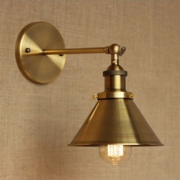 Industrial 1-Light Wall Sconce With Cone Shade Metal