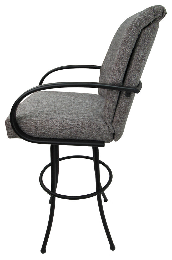 Swivel Bar Stool Metal Frame 30", Mojave Grey, Black Frame