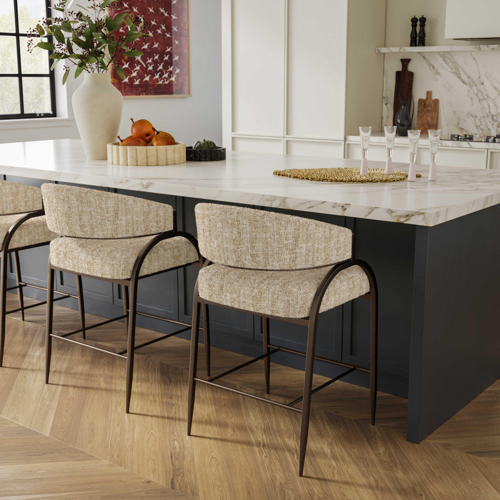 Tatum Cream Textured Boucle Counter Stool