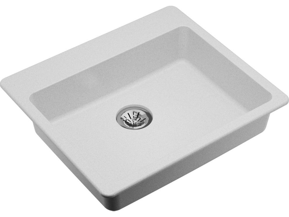 ELGAD2522PDWH0 Quartz Classic 25" x 22" ADA Sink with Perfect Drain, White