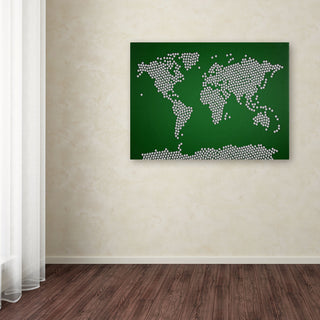 'Soccer Balls World Map' Canvas Art by Michael Tompsett
