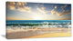 "Cloudy Sky and Vibrant Blue Sea" Seashore Canvas Wall Art, 32"x16"