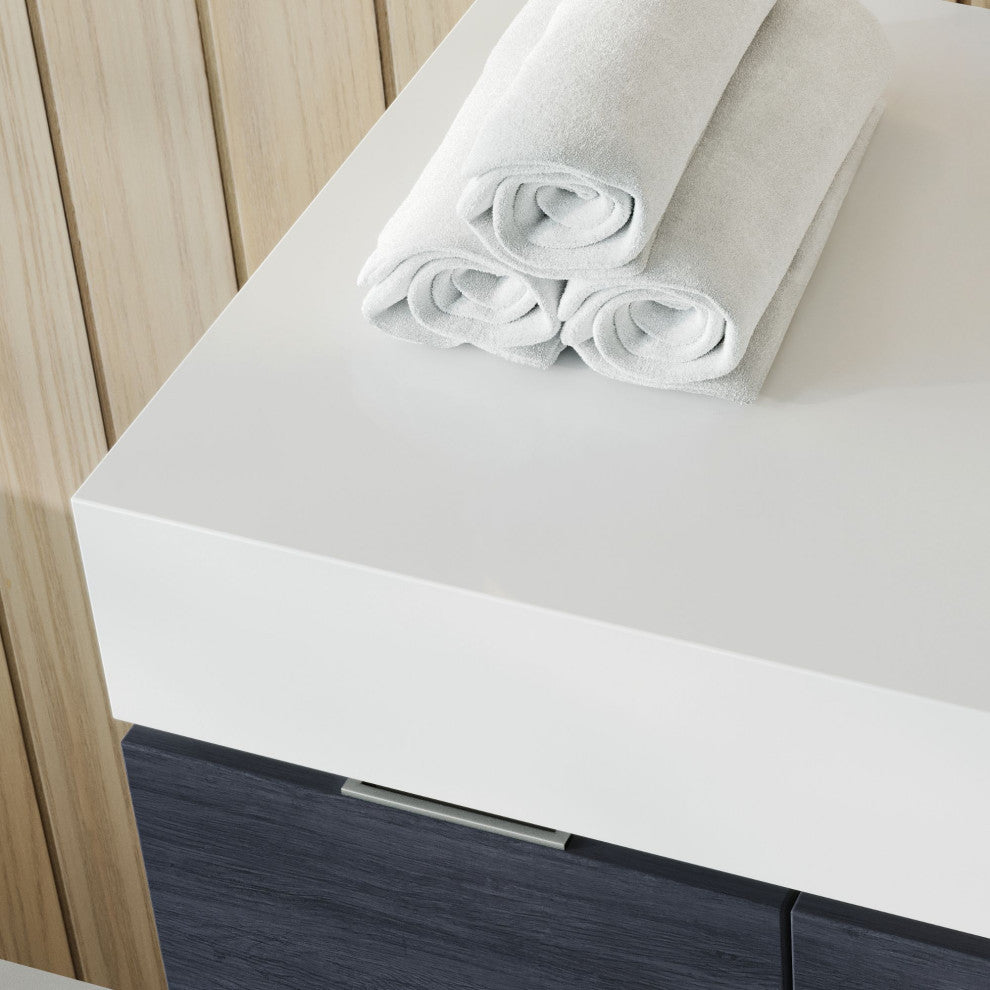 Boutique Bath Vanity, Gray Oak, 48", Single Sink, Wall Mount
