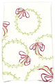 Simple Wreath Holiday Geometric Print Kitchen Towel, Light Green