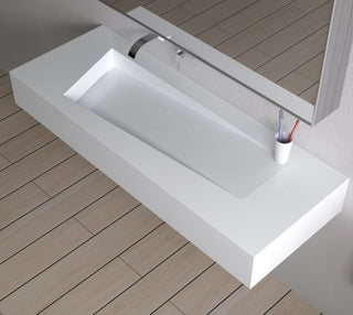 ADM Rectangular Countertop Sink, White, 47", Matte White