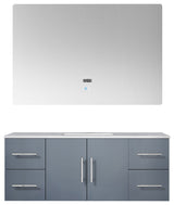 Geneva Transitional Dark Grey 48" Single Vanity with 48" Led Mirror