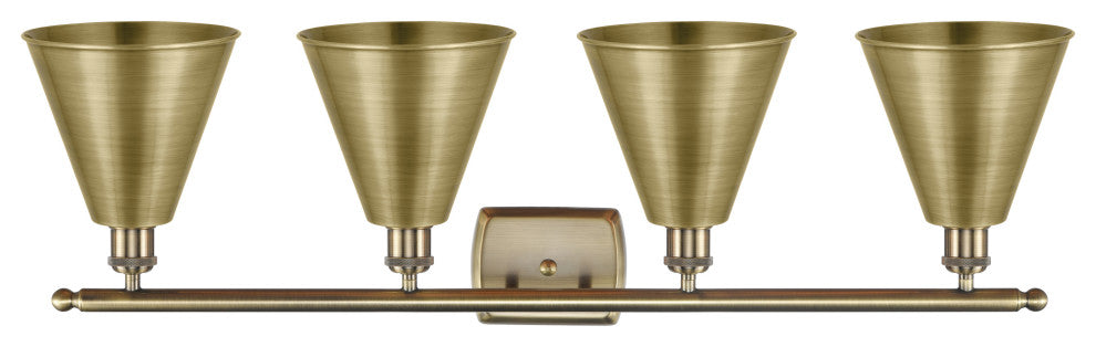 Ballston Cone Bath Vanity Light, Antique Brass, Antique Brass