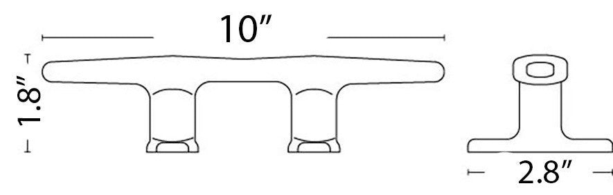 Solid Nautical Cleat (for Door Handle, Hooks, etc) by Shiplights, Unlacquered Po