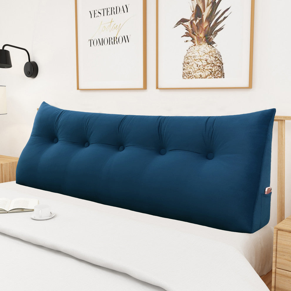 WOWMAX Bed Wedge Pillow Back Support Cushion Dorm Hostel Bed Headboard Pillow, 59x20x8
