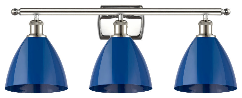 Innovations 516-3W-PN-MBD-75-BL 3 Light Bath Vanity Light, Polished Nickel
