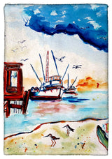 Dock & Shrimp Kitchen Towel - Two Sets of Two (4 Total)